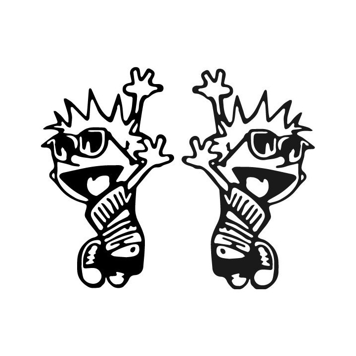 Calvin Jumping Stickers – Cartoon Decals (2-Pack)