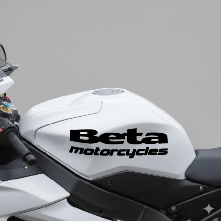Beta Motorcycles Lettering Die Cut Stickers Decals - DecalsHouse
