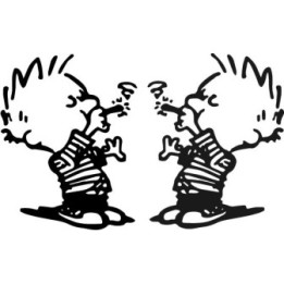 Calvin Smoking Stickers – Cartoon Vinyl Decals (2-Pack)