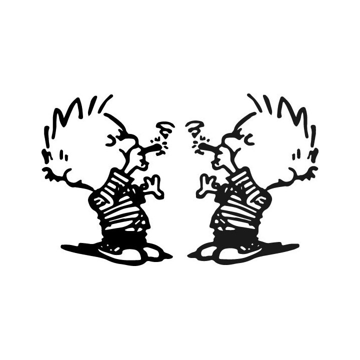 Calvin Smoking Stickers – Cartoon Vinyl Decals (2-Pack)