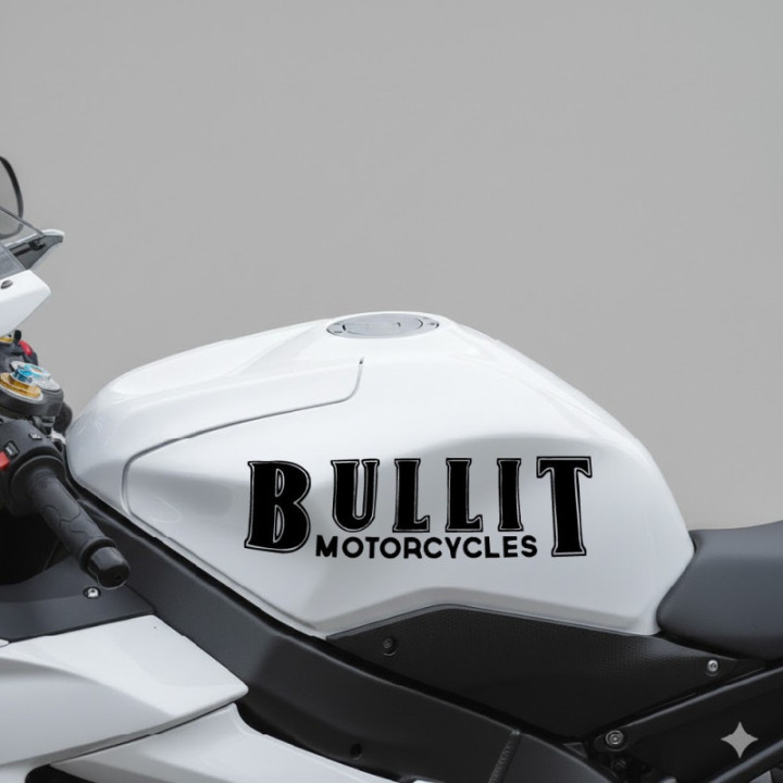 Bullit Motorcycles Stickers – Hero Spirit Café Racer Scrambler Decals (2-Pack)