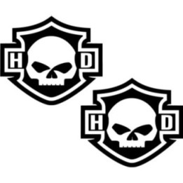 Harley-Davidson Skull Stickers – Chopper Bobber Softail Vinyl Decals (2-Pack)