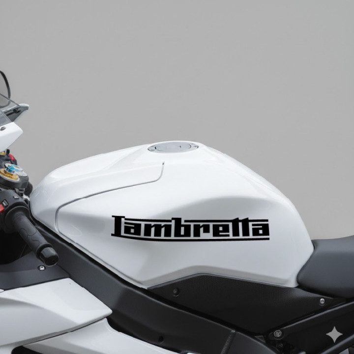 Lambretta Logo Die Cut Lettering Stickers Decals - DecalsHouse