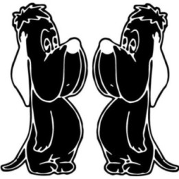 Droopy Dog Stickers – Sad Face Cartoon Decals (2-Pack)