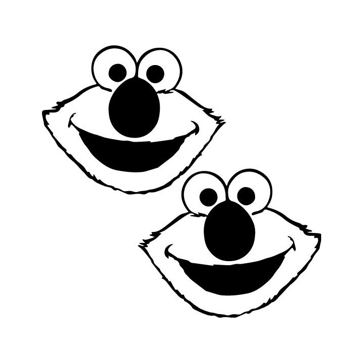 Elmo Stickers – Sesame Street Face Decals (2-Pack)
