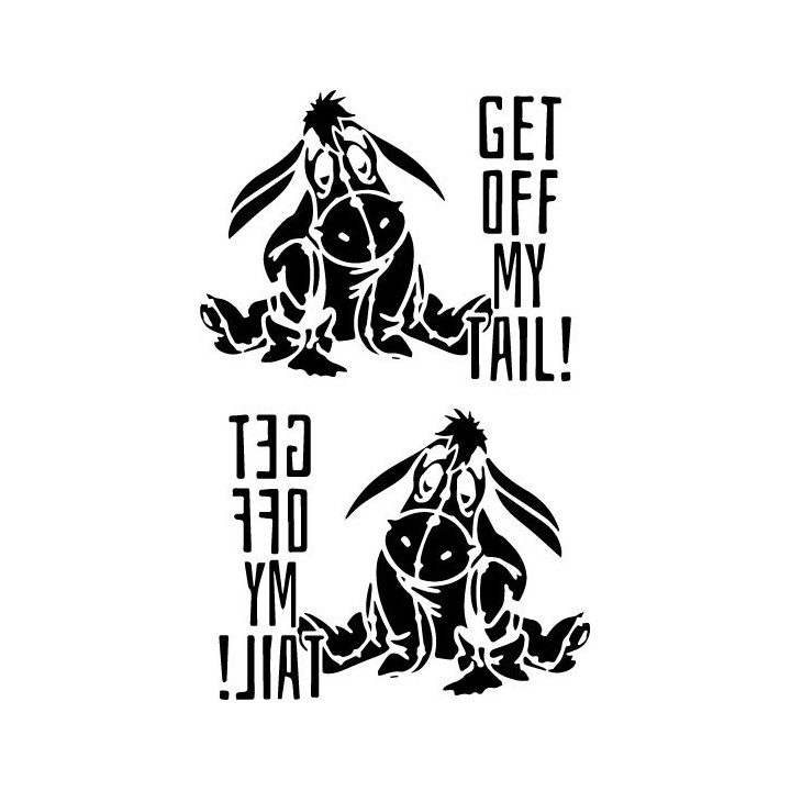 Eeyore Get Off My Tail Stickers – Pooh Decals (2-Pack)