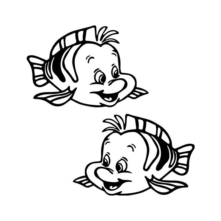 Flounder Little Mermaid Stickers – Disney Decals (2-Pack)