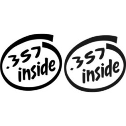 .357 Inside Funny Gun Stickers – Magnum Decals (2-Pack)