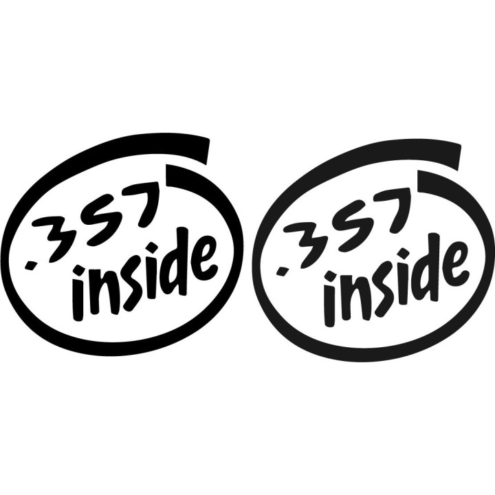.357 Inside Funny Gun Stickers – Magnum Decals (2-Pack)
