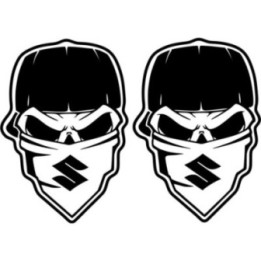 Suzuki Gang Skull Motorcycle Stickers – Custom Decals (2-Pack)
