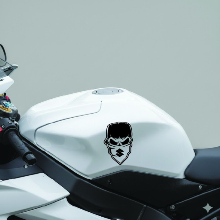 Suzuki Gang Skull Motorcycle Stickers – Custom Decals (2-Pack)