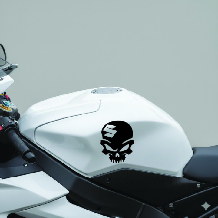 Suzuki Logo Skull Die Cut Style 2 Stickers Decals - DecalsHouse