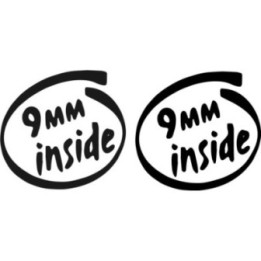 9mm Inside Funny Stickers – Gun Owner Decals (2-Pack)