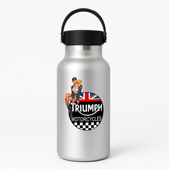 Triumph Pin Up Style 2 Stickers – Retro Café Racer Decals (2-Pack)