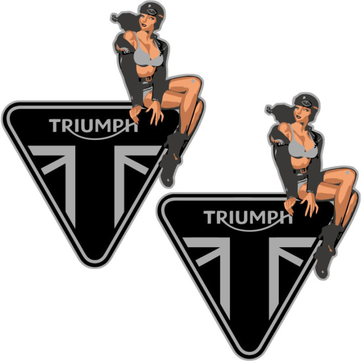Triumph Pin-Up Girl Style 3 Stickers – Retro Decals (2-Pack)