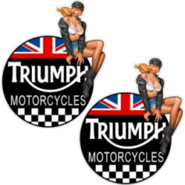 Triumph Pin Up Stickers – Bonneville Thruxton Café Racer Decals (2-Pack)