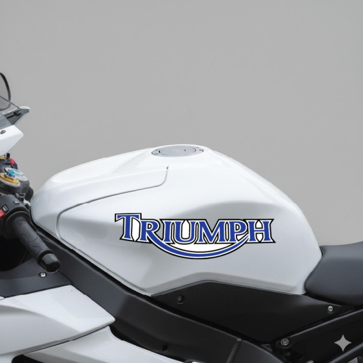 Triumph Logo Style 5 Stickers - Fairing Logo Decals (2-Pack)