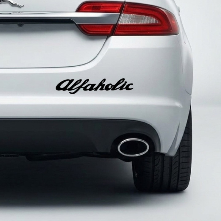 Alfaholic Stickers – Funny Alfa Romeo Giulia 147 156 Decals (2-Pack)