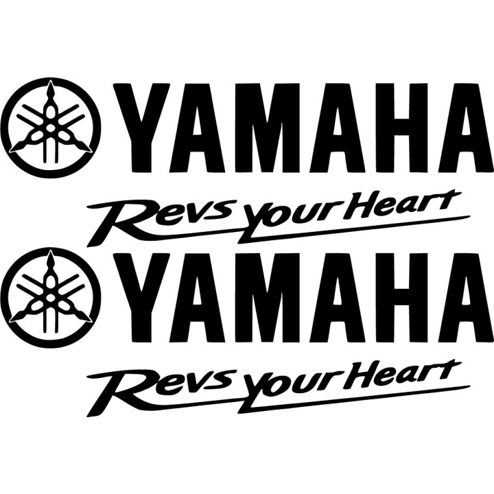 Yamaha Revs Your Heart Stickers – Motorcycle Slogan Decals (2-Pack)