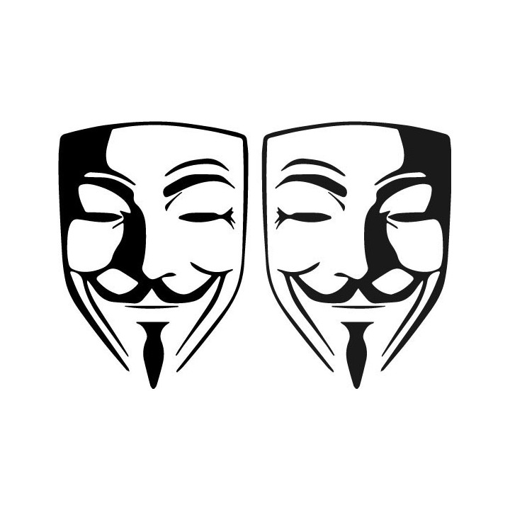 Anonymous Guy Fawkes Mask Stickers – V for Vendetta (2-Pack)