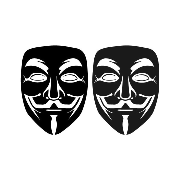 Anonymous Mask Stickers – Guy Fawkes V for Vendetta (2-Pack)