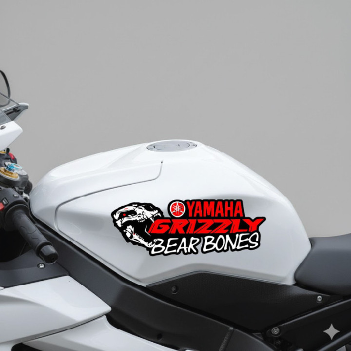 Yamaha Grizzly ATV Stickers – Bear Bones Fender Graphic Decals (2-Pack)