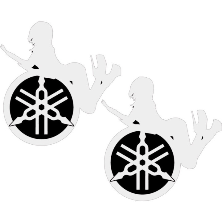 Yamaha Logo Pin Up Girl Stickers Decals - DecalsHouse