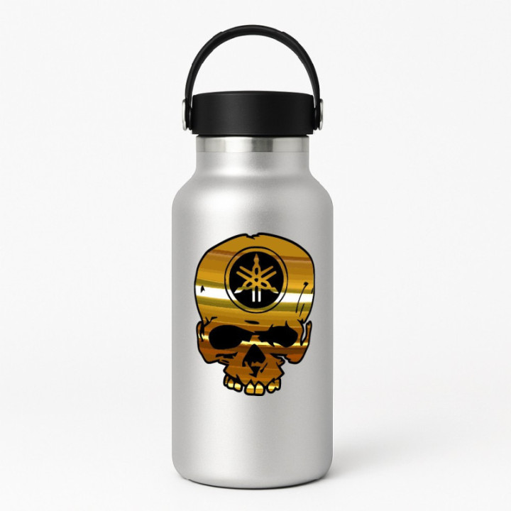 Yamaha Logo Skull Gold Stickers Decals - DecalsHouse