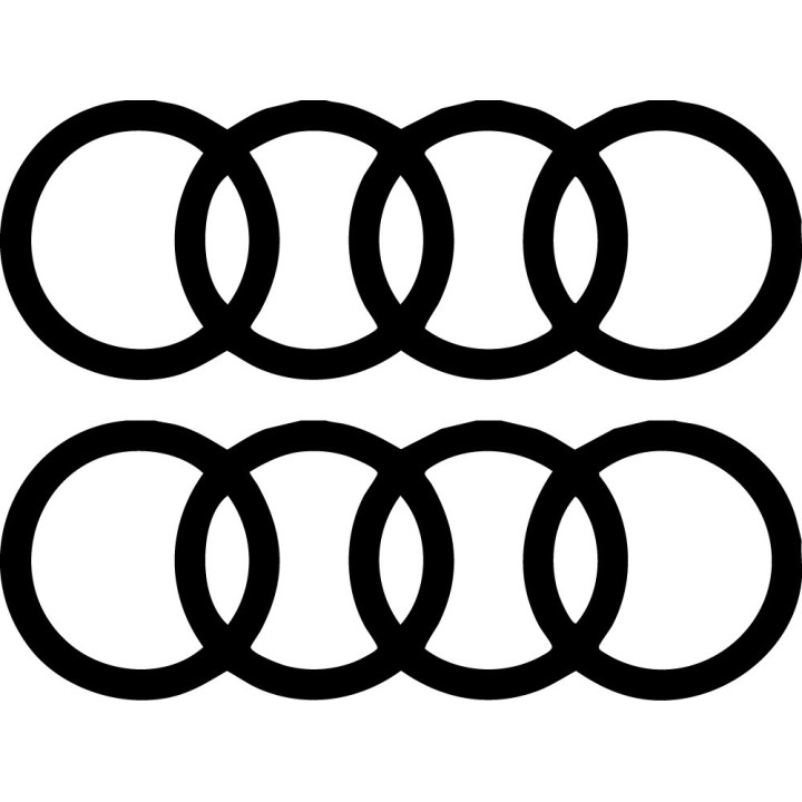Audi Rings Style 2 Stickers – A3 A4 TT RS Four Rings Decals (2-Pack)