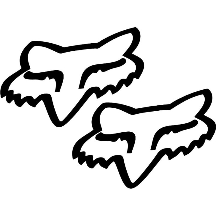 2x Fox Logo V4 Racing Sticker Decal Decal Stickers - DecalsHouse