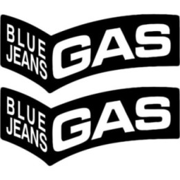 Gas Blue Jeans Stickers – Fashion Logo Decals (2-Pack)