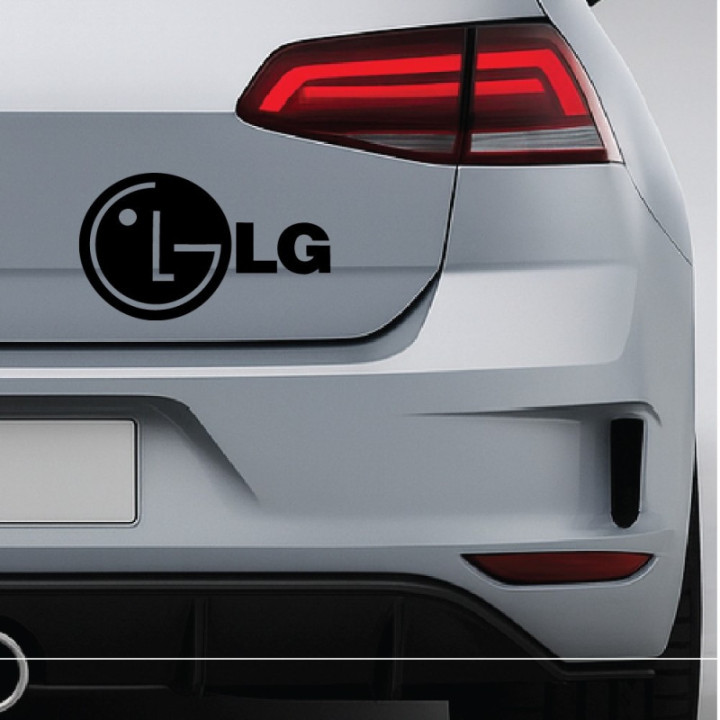 LG Logo Stickers – Tech Brand Show Car Simulator Decals (2-Pack)