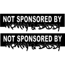 2x Not Sponsored Mommy Daddy Jdm Japanese 2 Decal Sticker Decal Stickers - DecalsHouse