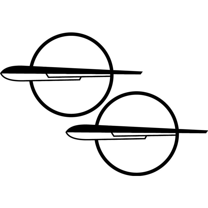 2x Opel V2 Logo Sticker Decal Decal Stickers - DecalsHouse
