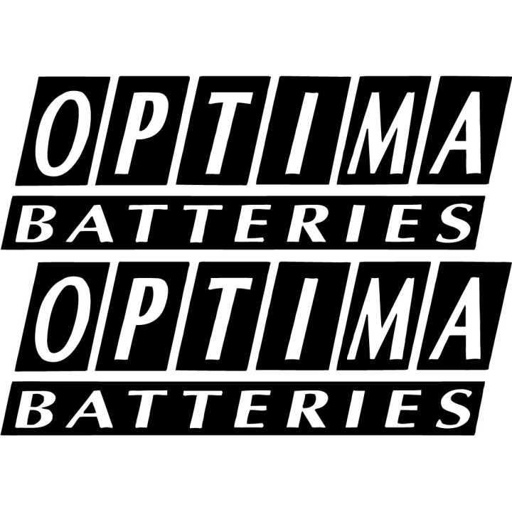 2x Optima Batteries Sponsor Decal Sticker Decal Stickers - DecalsHouse
