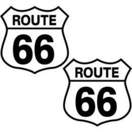 2x Route 66 Logo Sticker Decal Decal Stickers - DecalsHouse