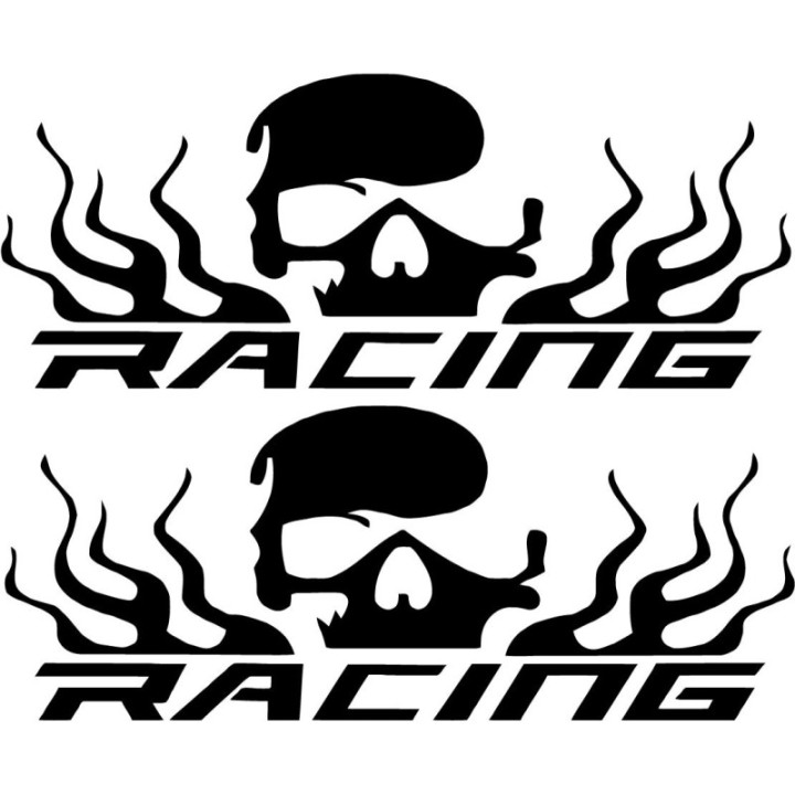 2x Skull Racing Logo Sticker Decal Decal Stickers - DecalsHouse