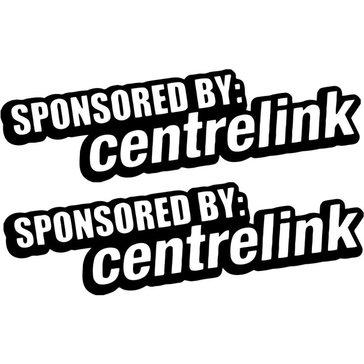 2x Sponsored By Centrelink Jdm Japanese Vinyl Decal Sticker Decal Stickers - DecalsHouse