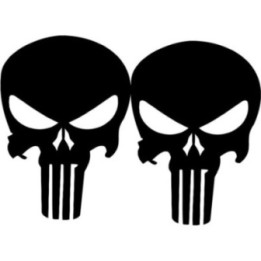 2x The Punisher Logo V1 Racing Sticker Decal Decal Stickers - DecalsHouse