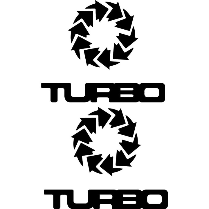 2x Turbo Logo Sticker Decal Decal Stickers - DecalsHouse