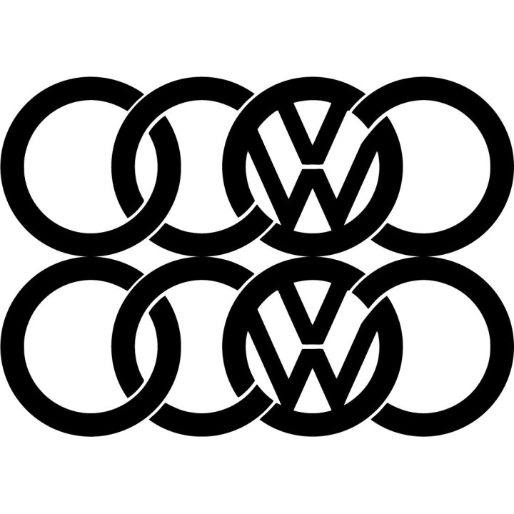 2x Volksaudi Logo Sticker Decal Decal Stickers - DecalsHouse