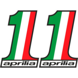 2x Aprilia Number 1 Stickers Decals - DecalsHouse