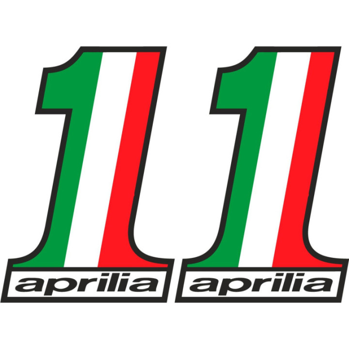 2x Aprilia Number 1 Stickers Decals - DecalsHouse