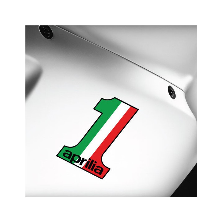 2x Aprilia Number 1 Style 3 Stickers Decals - DecalsHouse