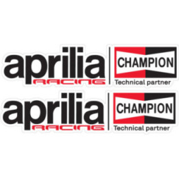 2x Aprilia Racing Champion Stickers Decals - DecalsHouse