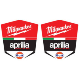 2x Aprilia Racing Milwaujkee Logo Stickers Decals - DecalsHouse