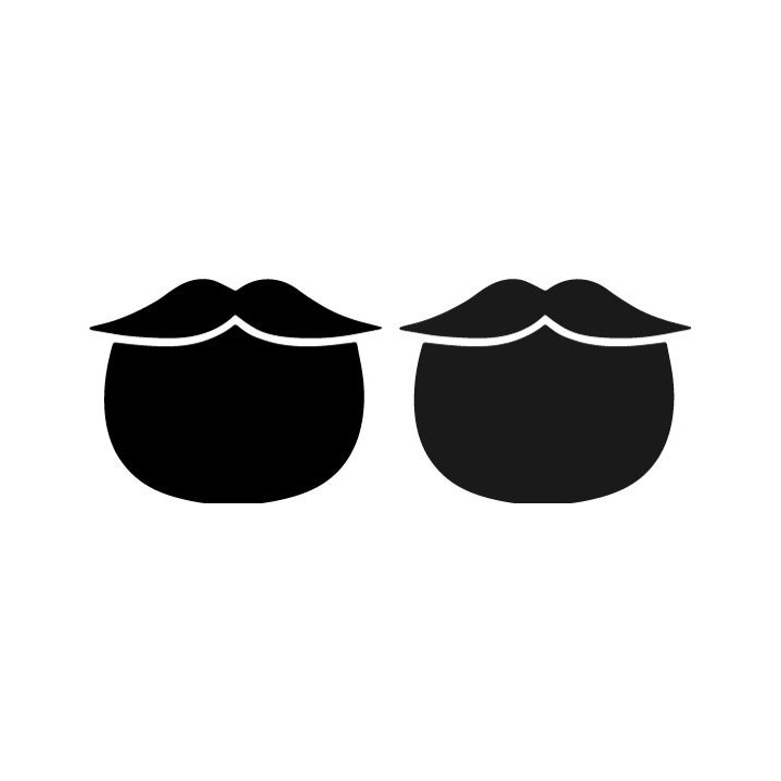 Beard & Moustache Silhouette Stickers – Barber Decals (2-Pack)