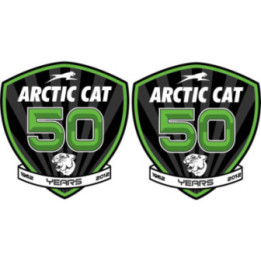 Arctic Cat 50 Years Badge Stickers Decals x2 - DecalsHouse