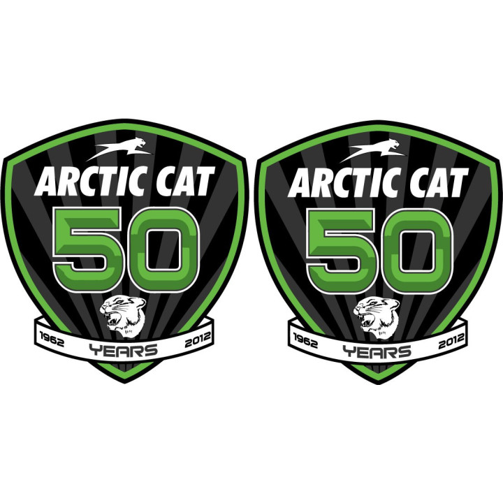 Arctic Cat 50 Years Badge Stickers Decals x2 - DecalsHouse