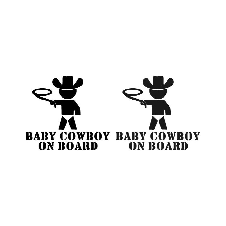 Baby Cowboy On Board Stickers – Western Decals (2-Pack)